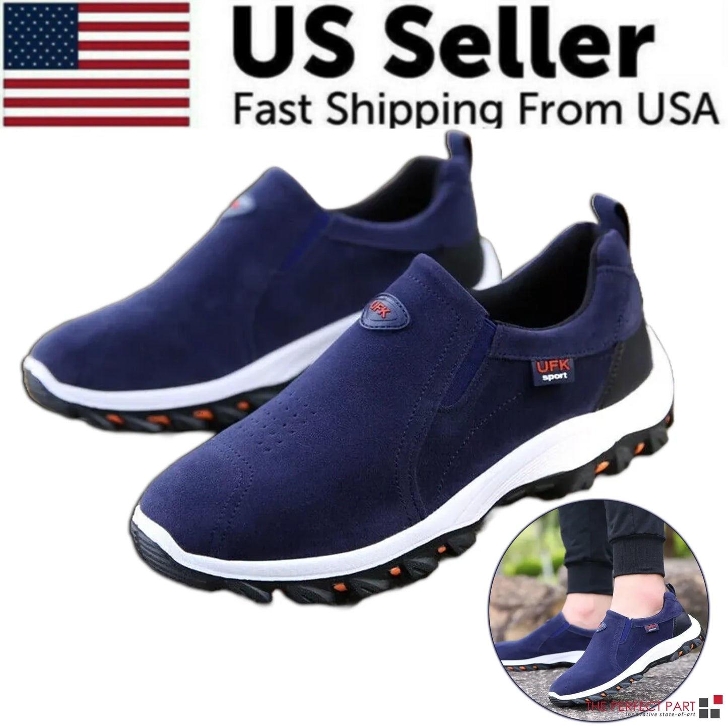 Men'S Loafer Slip on Athletic Shoes Casual Walking Sneakers Outdoor Sports