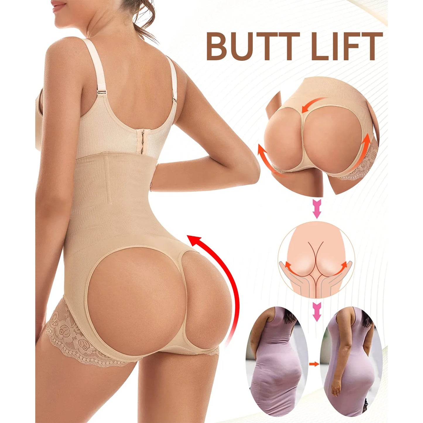 Butt Lifting Shapewear for Women Tummy Control Butt Lifter Panties Booty Lifter Shapewear Bigger Butt Lift Waist Shaper