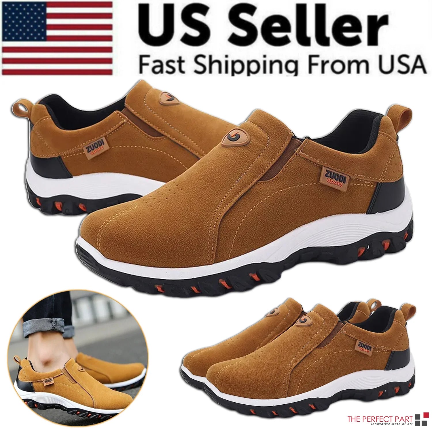 Men'S Loafer Slip on Athletic Shoes Casual Walking Sneakers Outdoor Sports