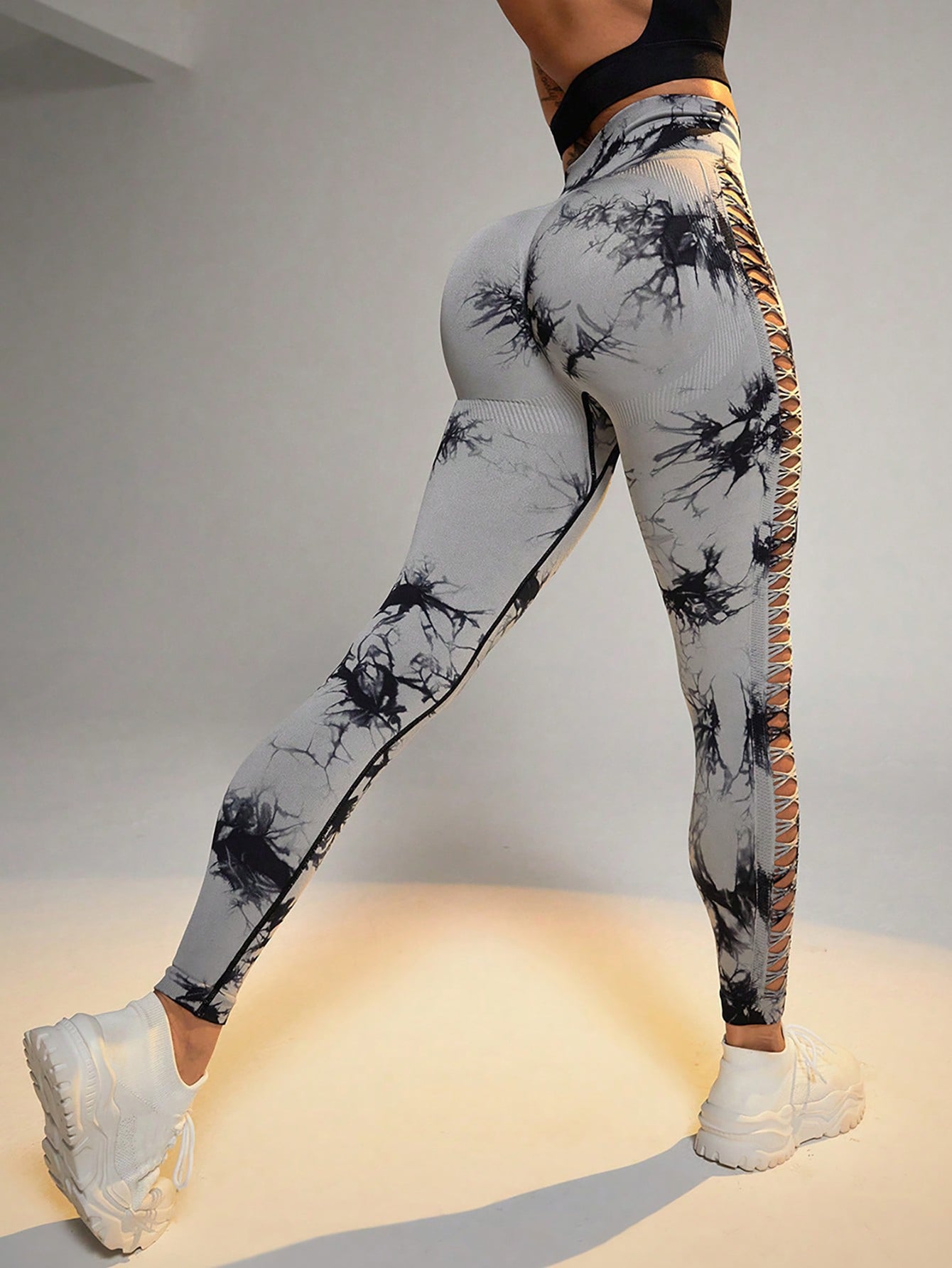 3 Pack Women'S Tie-Dye Cutout Yoga Pants High-Waisted Leggings Women'S Tie-Dye Leggings,, Leggings Women High Waisted Seamless Workout Leggings Gym Booty Tights Tummy Control Yoga Pants