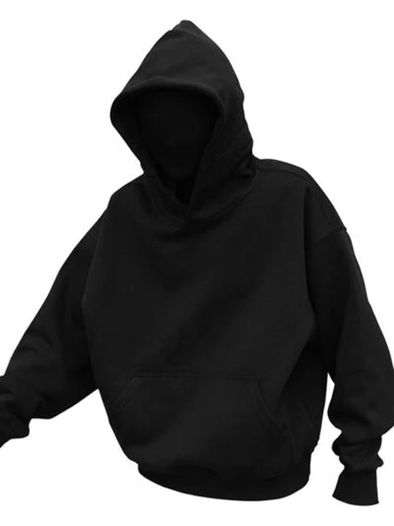 Men'S Drop Shoulder Long Sleeve Hoodie with Pocket