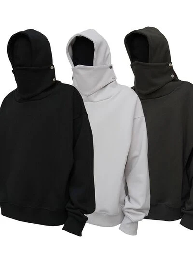 Men'S Long Sleeve Hoodie with Mask