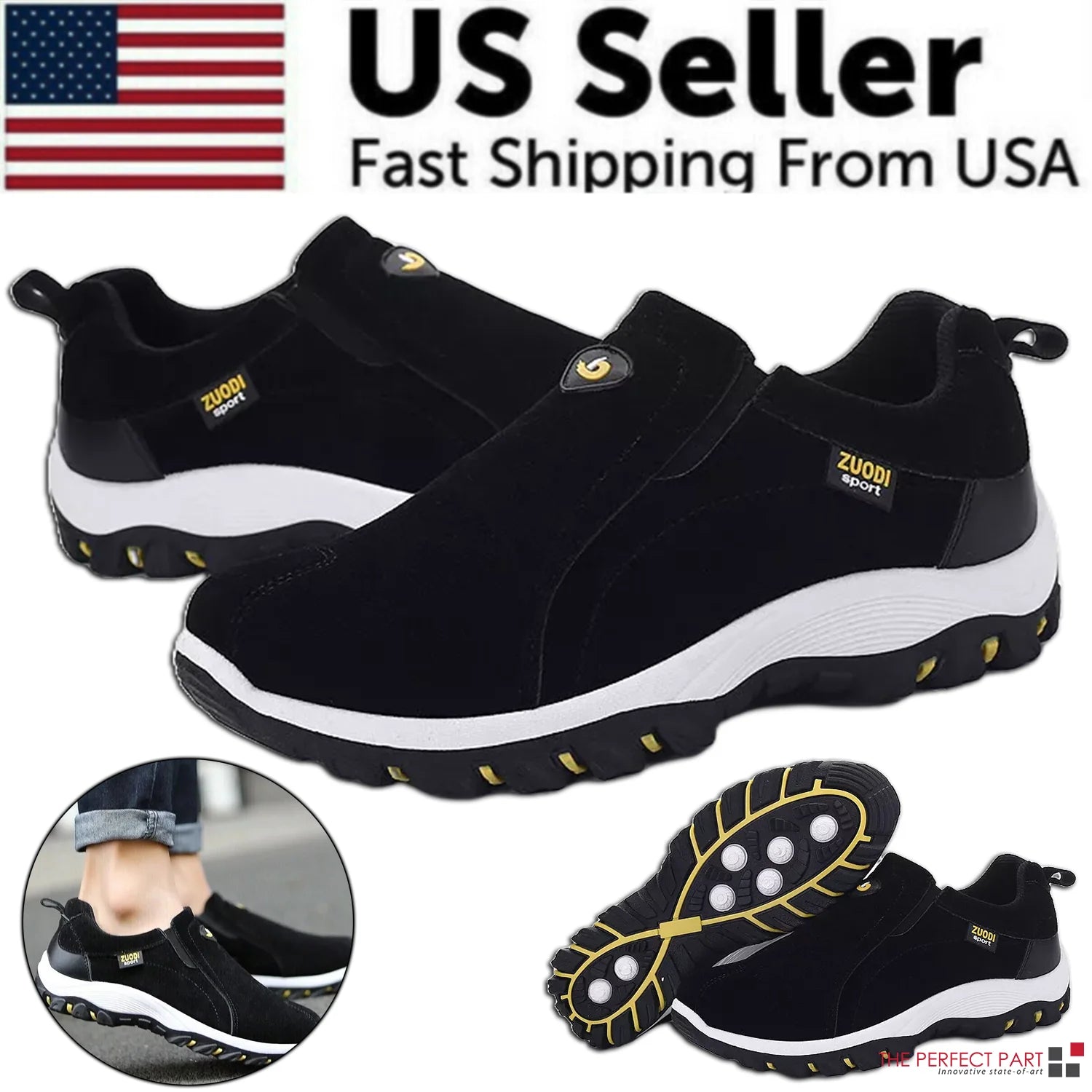 Men'S Loafer Slip on Athletic Shoes Casual Walking Sneakers Outdoor Sports