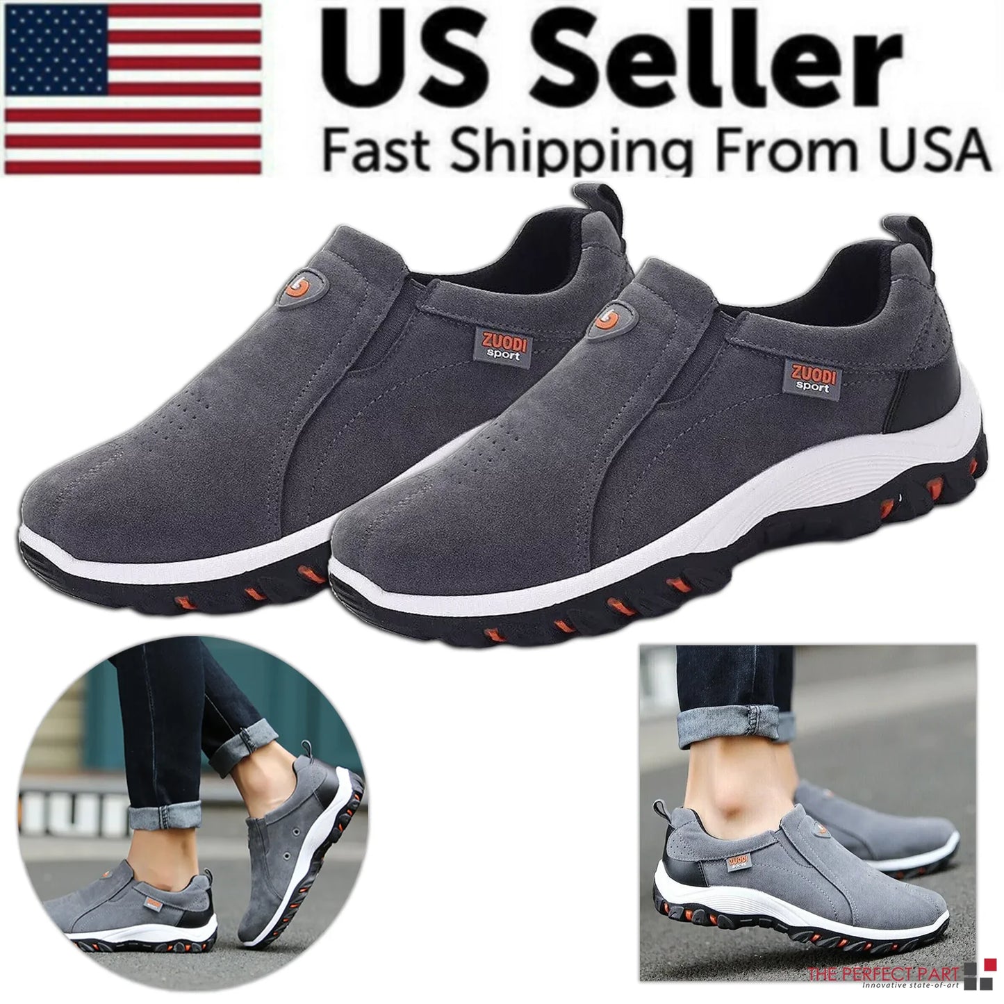 Men'S Loafer Slip on Athletic Shoes Casual Walking Sneakers Outdoor Sports