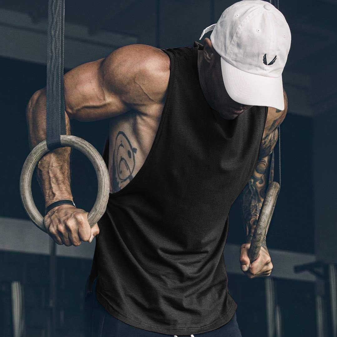 Men Workout Tank Top Gym Bodybuilding Sleeveless Muscle T Shirts Cut off Shirts