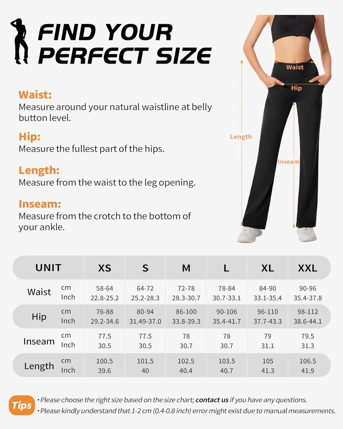 Flare Leggings for Women, Bootcut Yoga Pants with Pockets, Tummy Control Workout Pants Non-See-Through