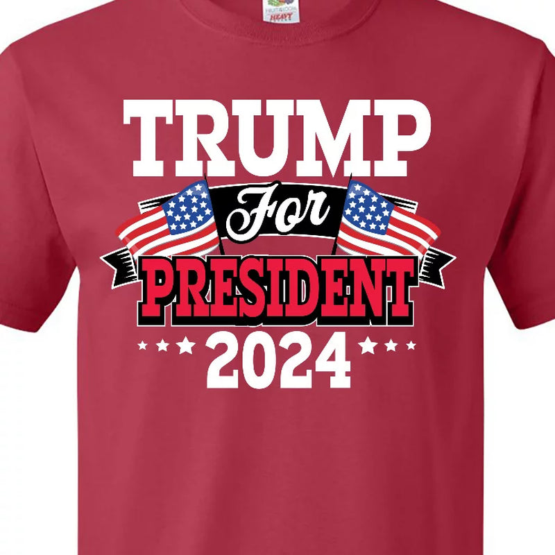 Trump for President 2024 with Flags T-Shirt